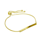 Vergoldet Sterlingsilber Gravierbar Verstellbar Armband
