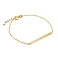 Vergoldet Sterlingsilber & CZ Damen Namensschild Armband 18 cm