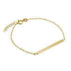 Vergoldet Sterlingsilber & CZ Damen Namensschild Armband 18 cm