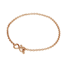 Rosévergoldet Sterlingsilber Unendlichkeitsschleife T Stange Armband 18 cm