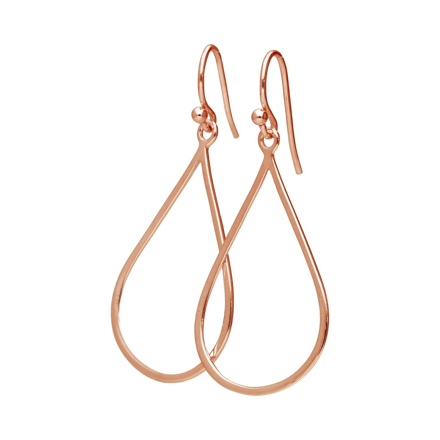 Large Rose Gold Plated Sterling Silver Teardrop Earrings