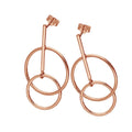 Roségold-beschichtete Sterlingsilber-Ohrstecker mit doppeltem Kreis