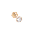9 Karat Gelbgold Rund Klar CZ Lippenpflock Knorpel Piercing