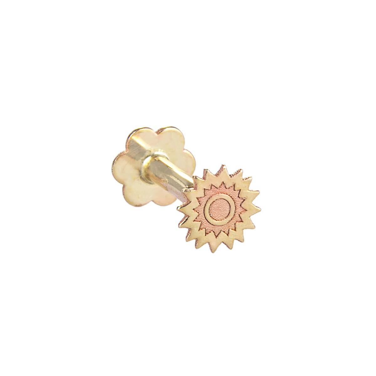 9 Karat Gold Sonne Lippenpflock Knorpel Piercing