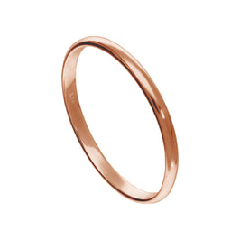 Extra Groß Rosévergoldet Sterlingsilber 2 mm D - förmig Stapel Ring