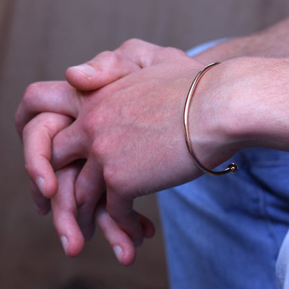 Rosévergoldet Sterlingsilber Offen Herren Torque Armreif