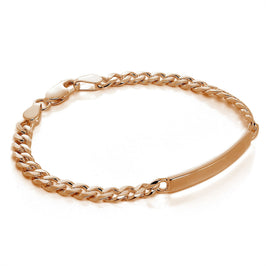 Roségold-beschichtetes 7-Zoll-Armband aus Sterlingsilber mit Gravurmöglichkeit