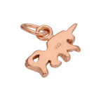 Winziger Rosévergoldeter Sterlingsilber Einhorn-Anhänger
