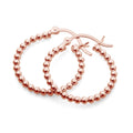 Rosévergoldet Sterlingsilber 21 mm Kügelchen Creolen Ohrringe