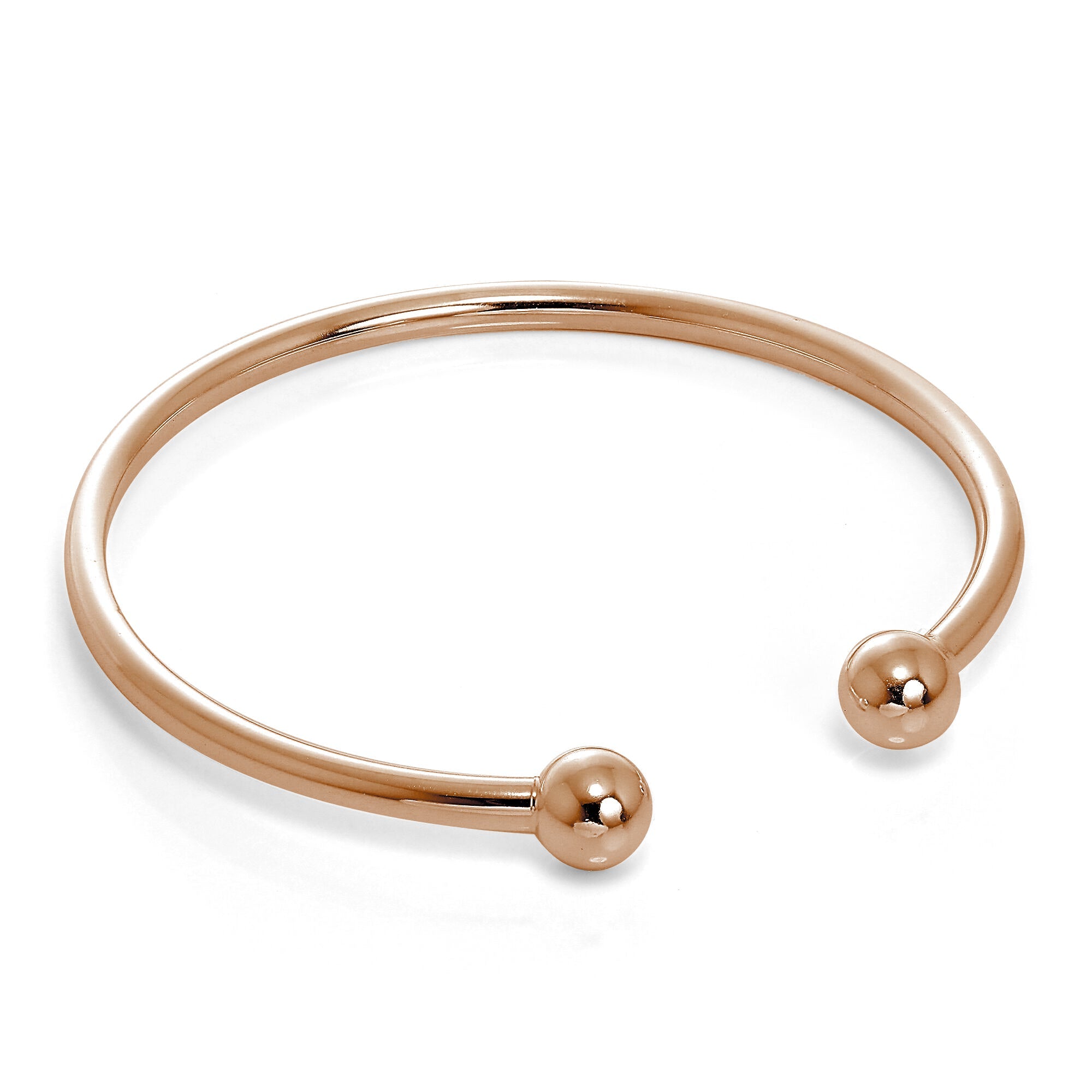 Rosévergoldet Hohl Sterlingsilber Mädchen Torque Armreif