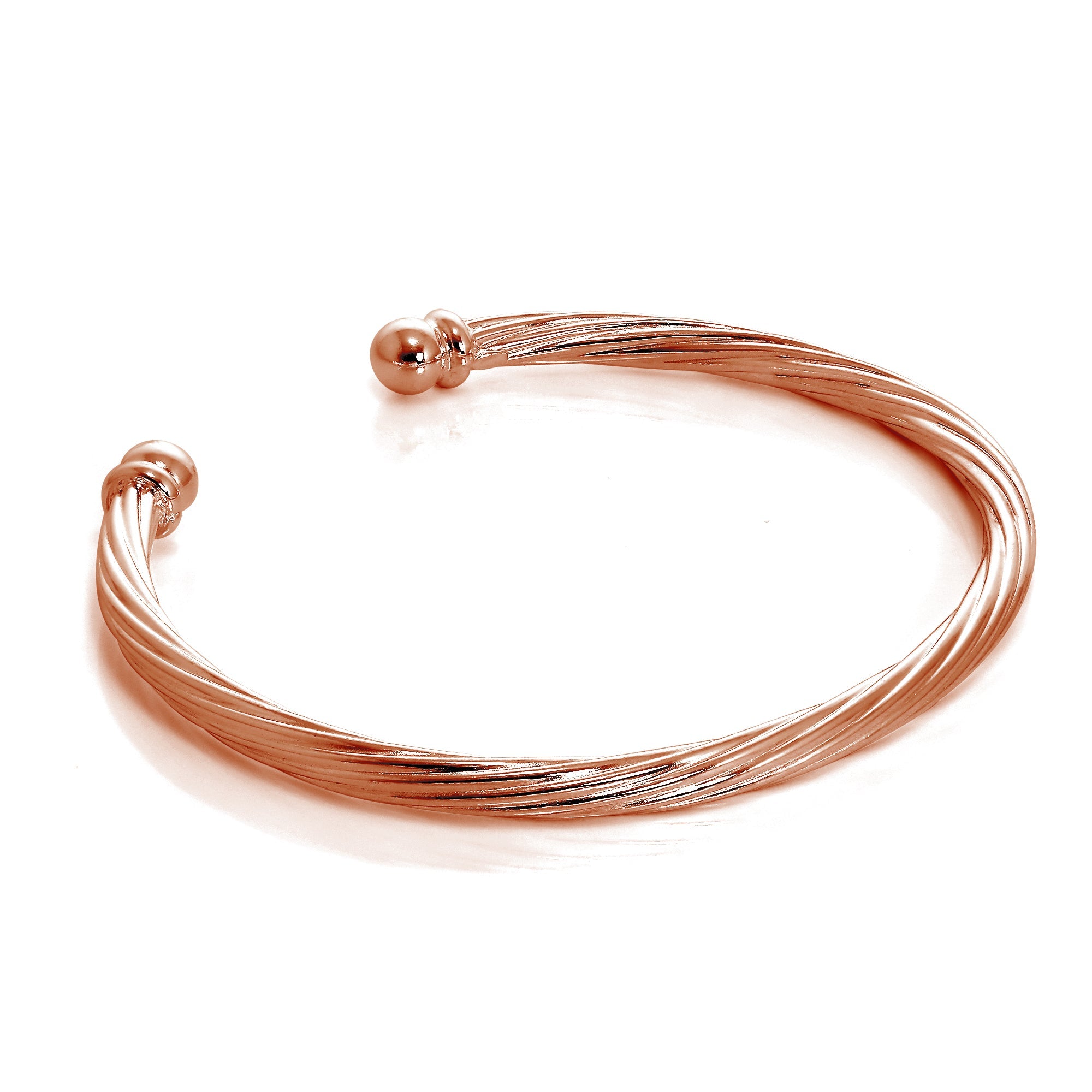 Gedrehter Torque-Armreif aus rosévergoldetem Sterlingsilber für Herren