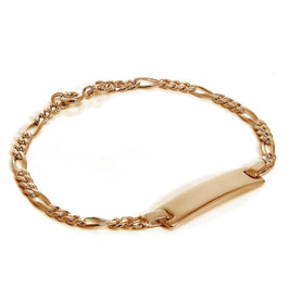 Rosévergoldetes Sterlingsilber-ID-Armband, 15 cm