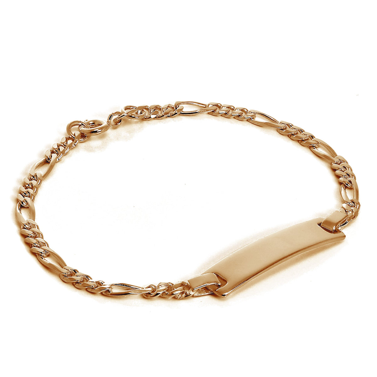 Rosévergoldetes Sterlingsilber-ID-Armband, 15 cm