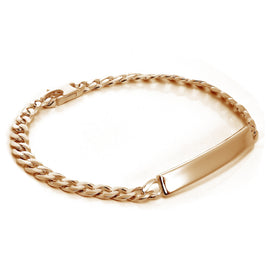Rosévergoldetes Sterlingsilber 7 mm Curb ID Armband