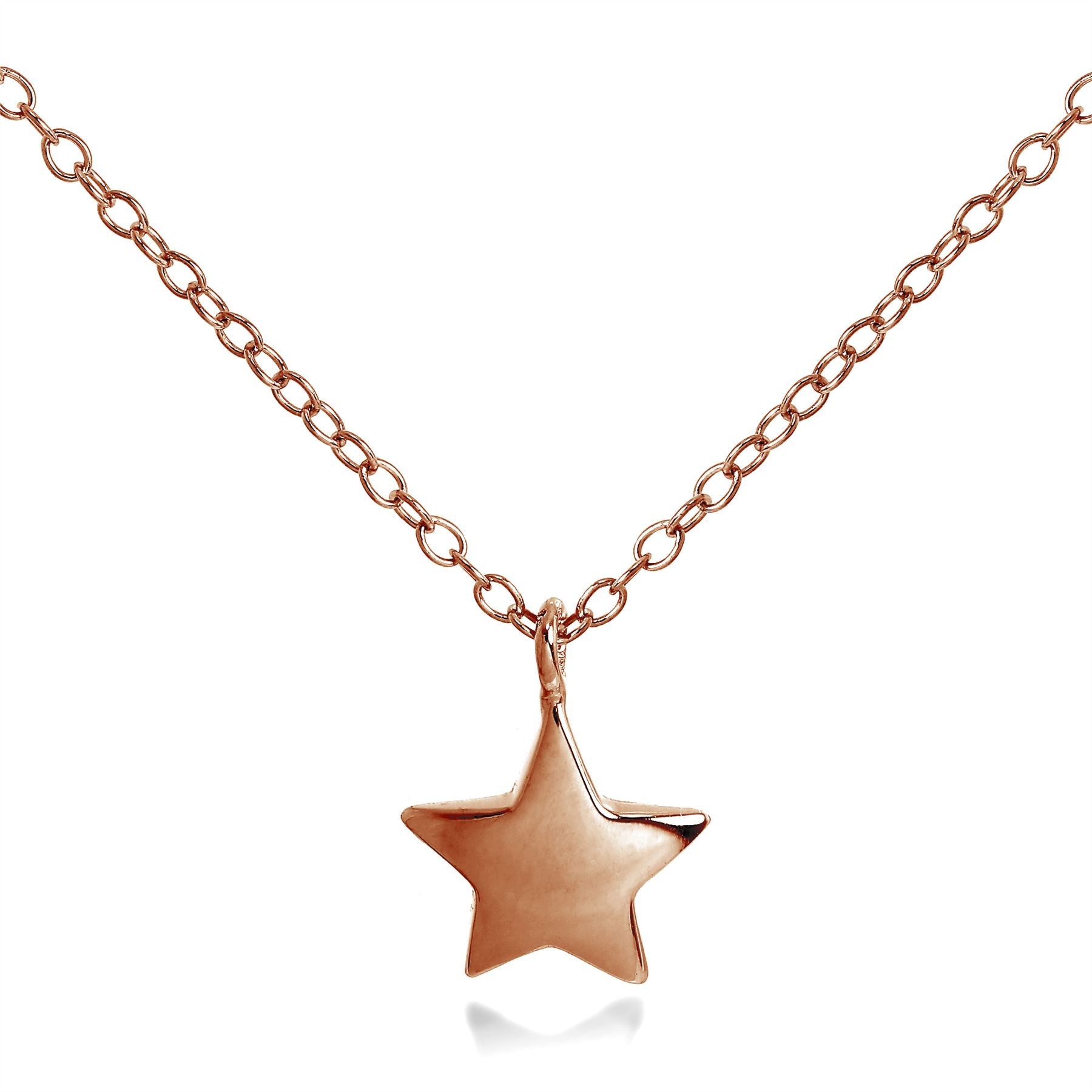 Roségoldbeschichtete Sterlingsilber-Sternkette, 18 Zoll