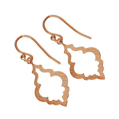 Rosévergoldet Sterlingsilber Offen Muschel Form Tropfen Ohrhänger