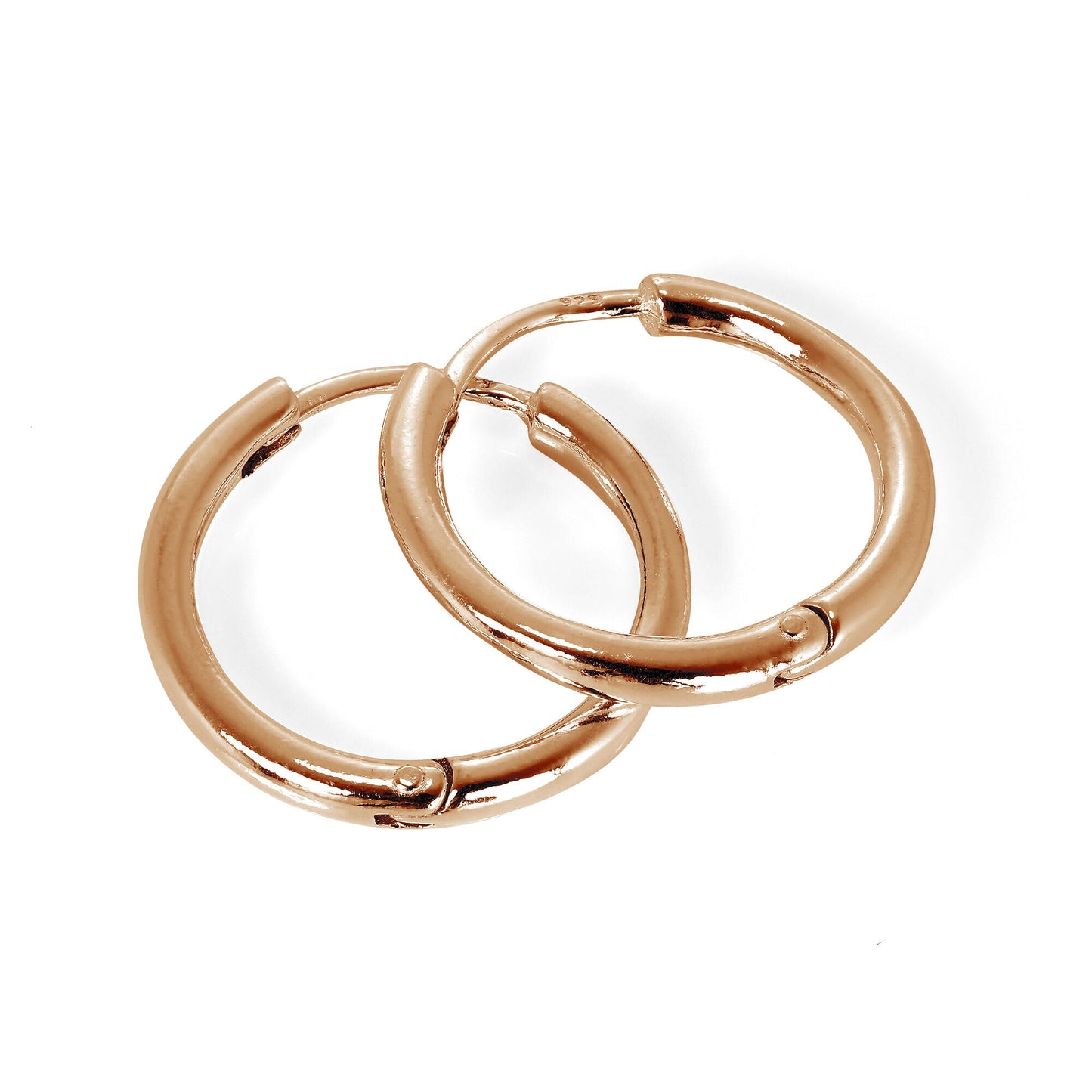 Rose Gold Plated Sterling Silver Hinged 19mm Hoop Earrings