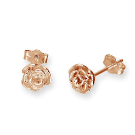 Rosévergoldet Sterlingsilber Rosenknospe Ohrstecker