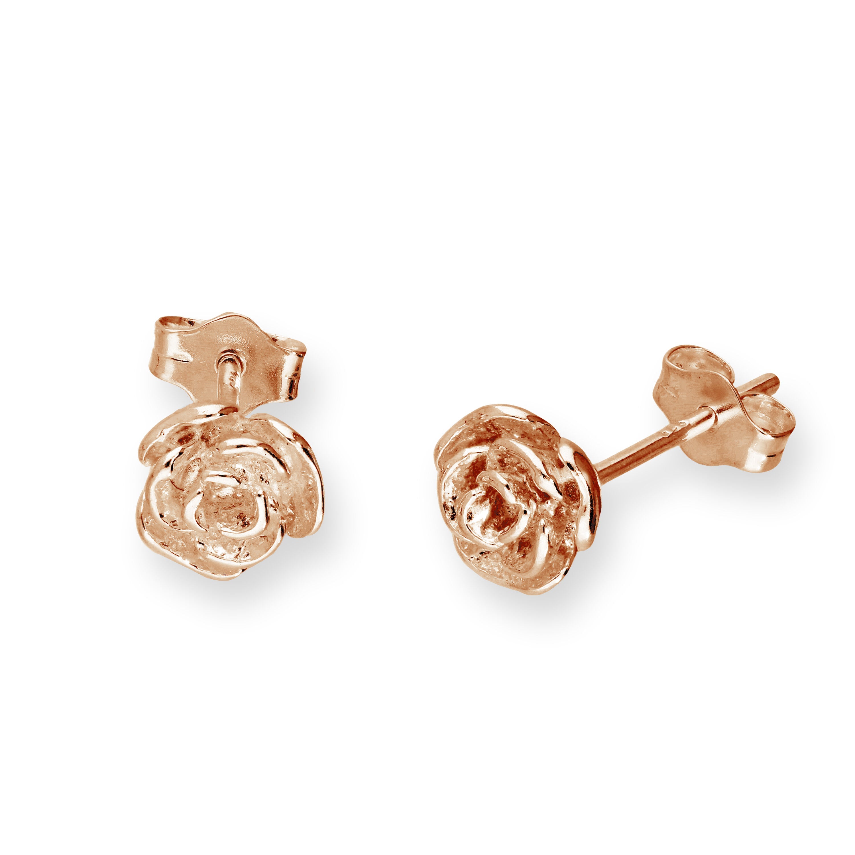 Rosévergoldet Sterlingsilber Rosenknospe Ohrstecker