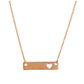Roségold-beschichtetes Sterlingsilber Herz-ID-Plakette Halskette 17“