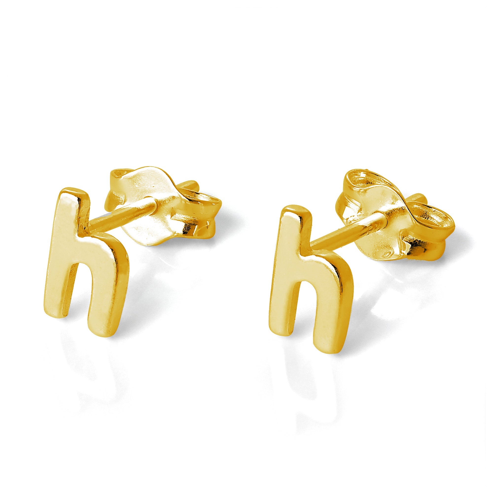 Gelbvergoldete Sterlingsilber Alphabet Buchstaben Ohrstecker