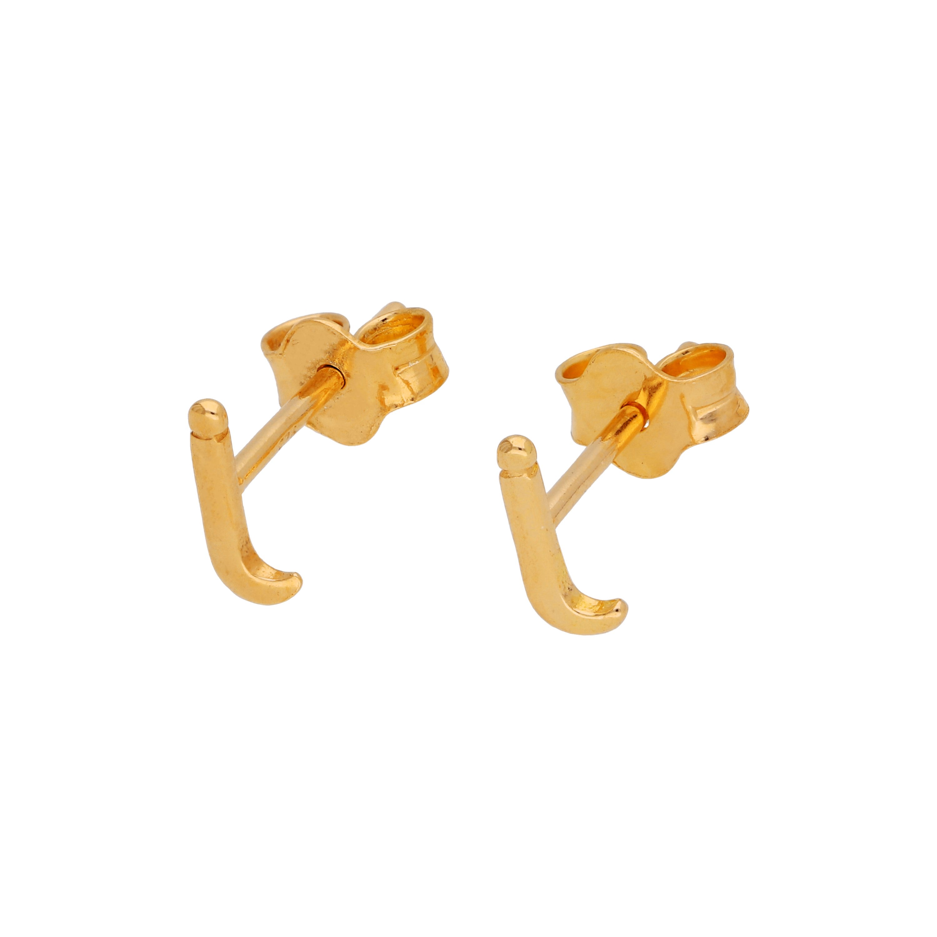 Gelbvergoldete Sterlingsilber Alphabet Buchstaben Ohrstecker