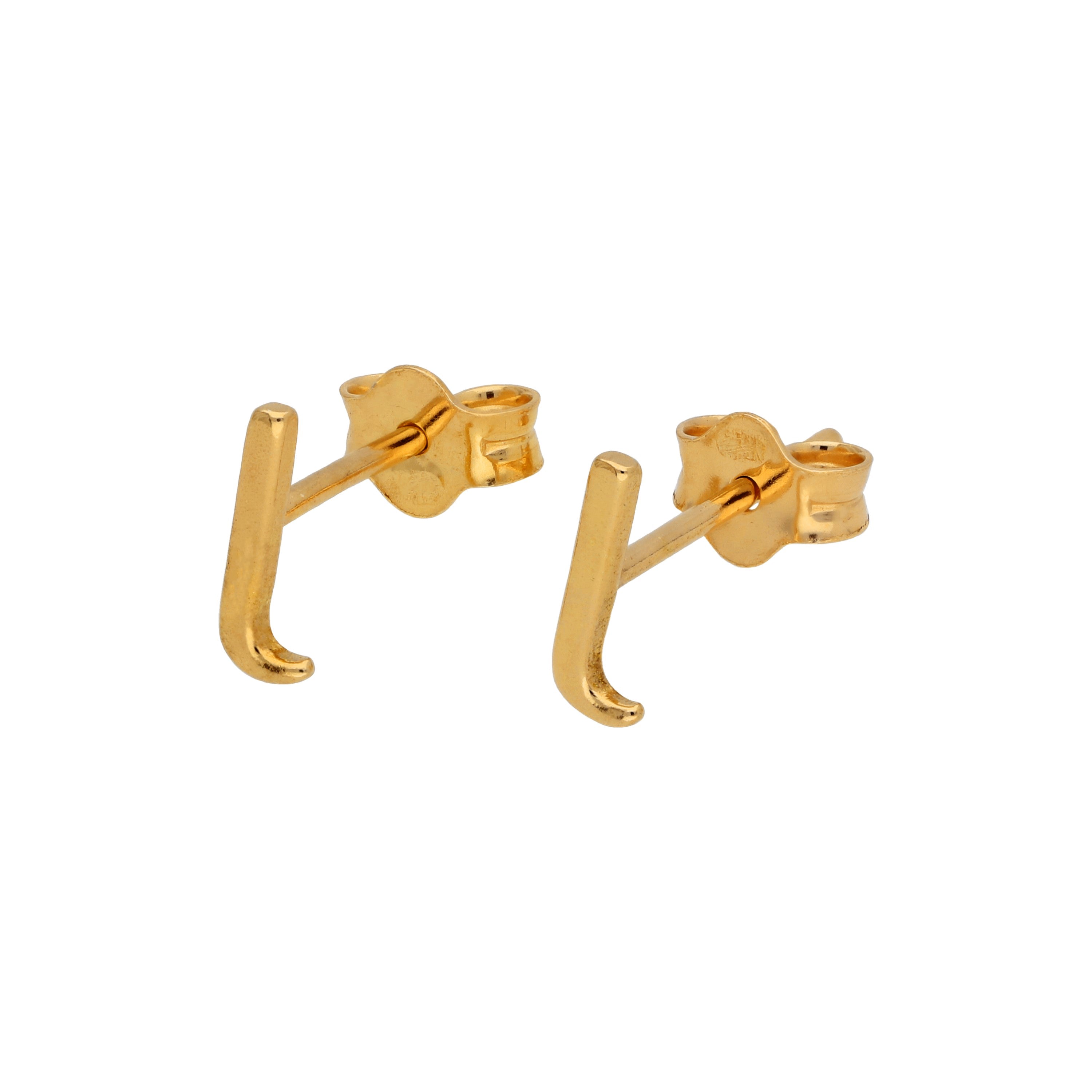 Gelbvergoldete Sterlingsilber Alphabet Buchstaben Ohrstecker