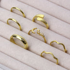 Vergoldeter Sterlingsilberring in D-Form, 2 mm