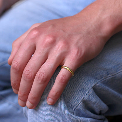 Vergoldeter Ehering aus Sterlingsilber in D-Form, 4 mm, Größe (I - Z+6)