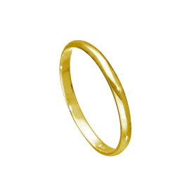 Vergoldeter Sterlingsilberring in D-Form, 2 mm