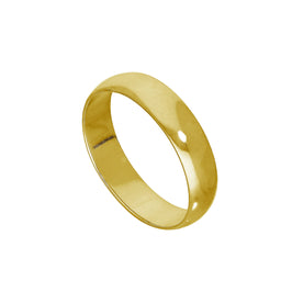 Gelbgold-vergoldeter Sterlingsilberring in D-Form, 5 mm