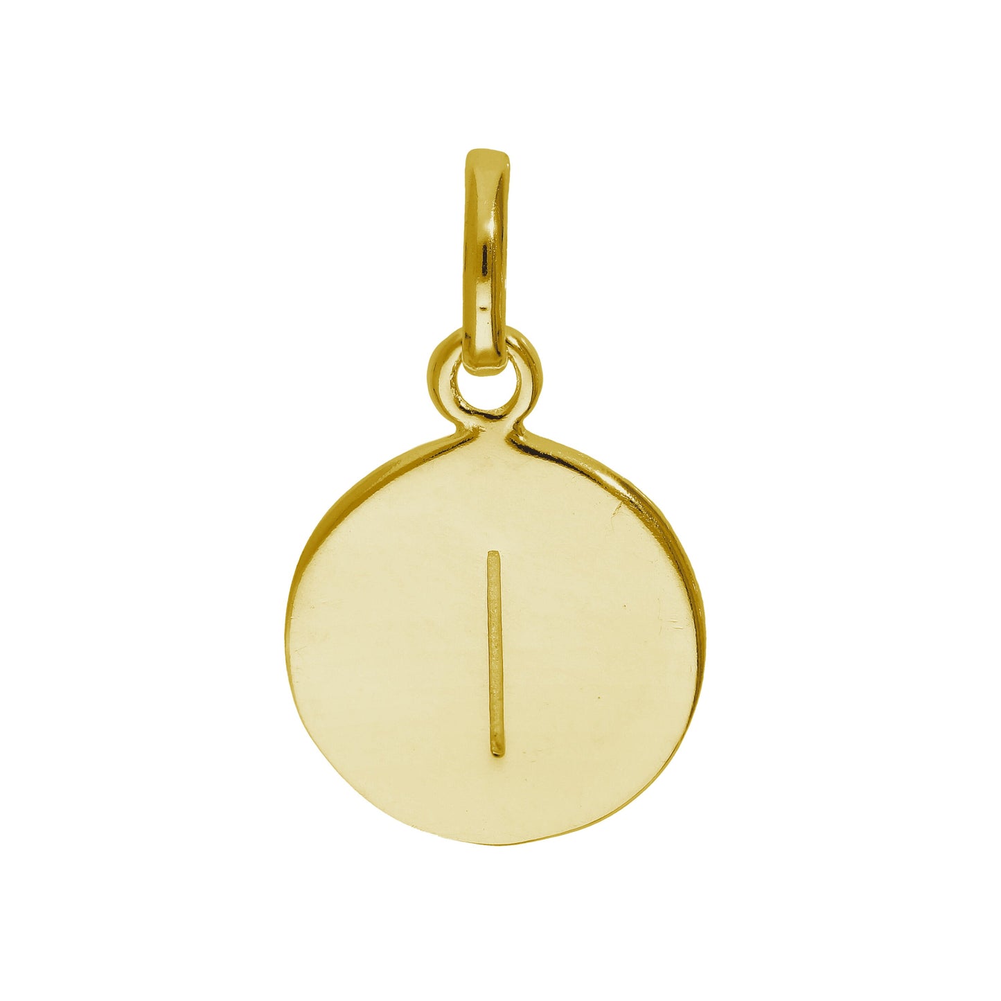 Vergoldetes Sterling Silber gravierbarer runder Buchstabe A-Z Anhänger