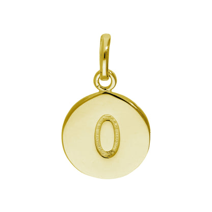 Vergoldetes Sterling Silber gravierbarer runder Buchstabe A-Z Anhänger
