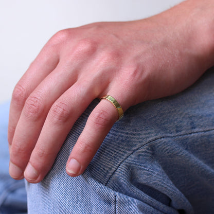 Vergoldeter Sterling Silberring, flach, Größe I–Z