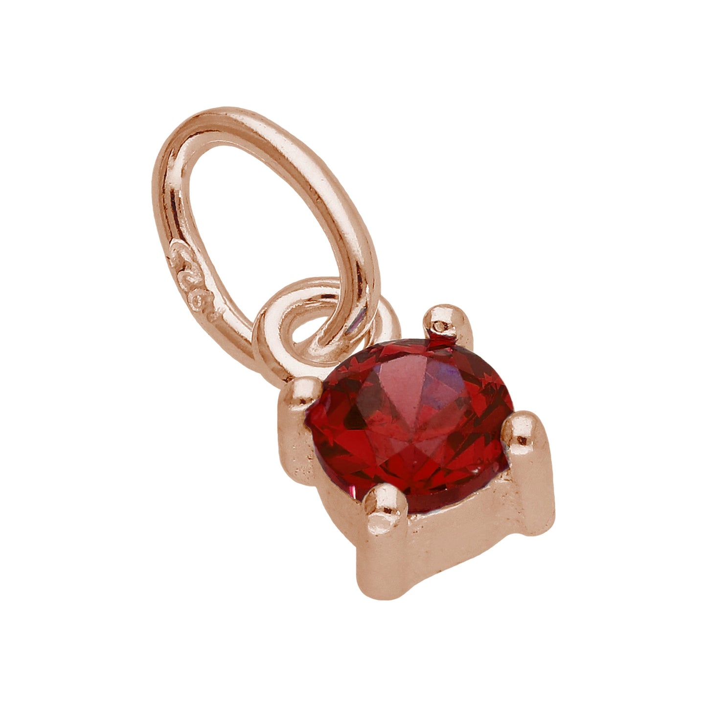 Rose Gold Plated Sterling Silver CZ Birthstone Claw Charms