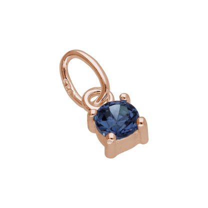 Rose Gold Plated Sterling Silver CZ Birthstone Claw Charms