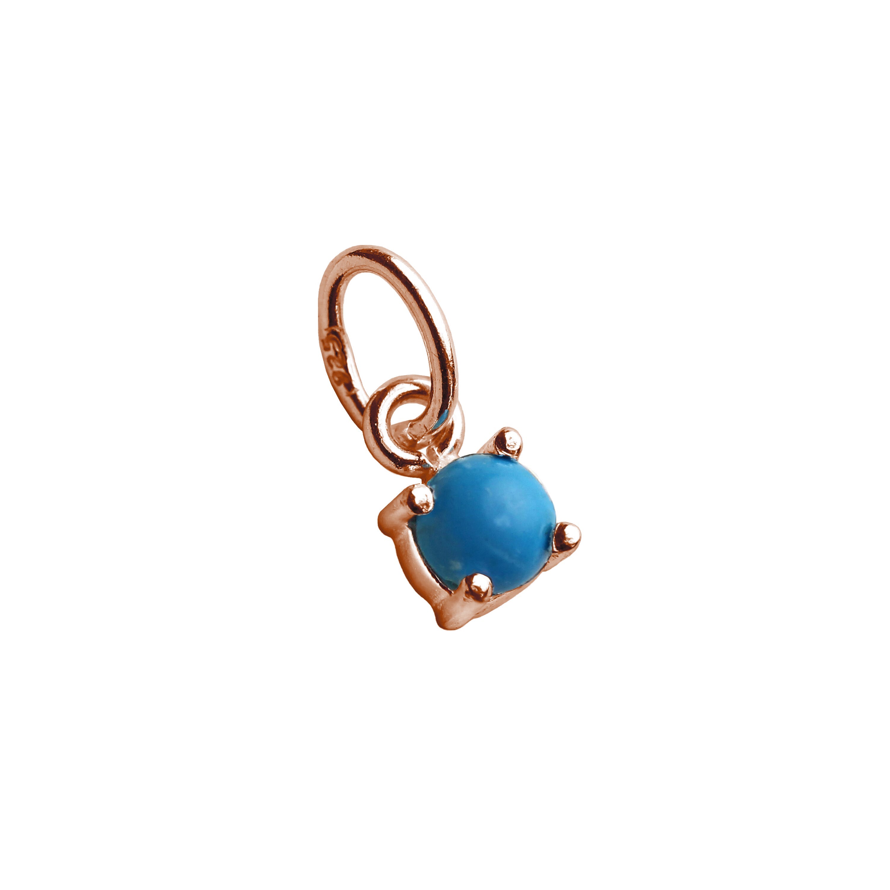 Rosévergoldete Sterlingsilber-Charms mit Zirkonia-Geburtsstein in Krappenfassung