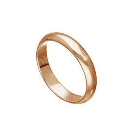 Roségoldbeschichteter Sterlingsilberring, D-förmig, 4 mm, Ringgrößen (I - Z+6)