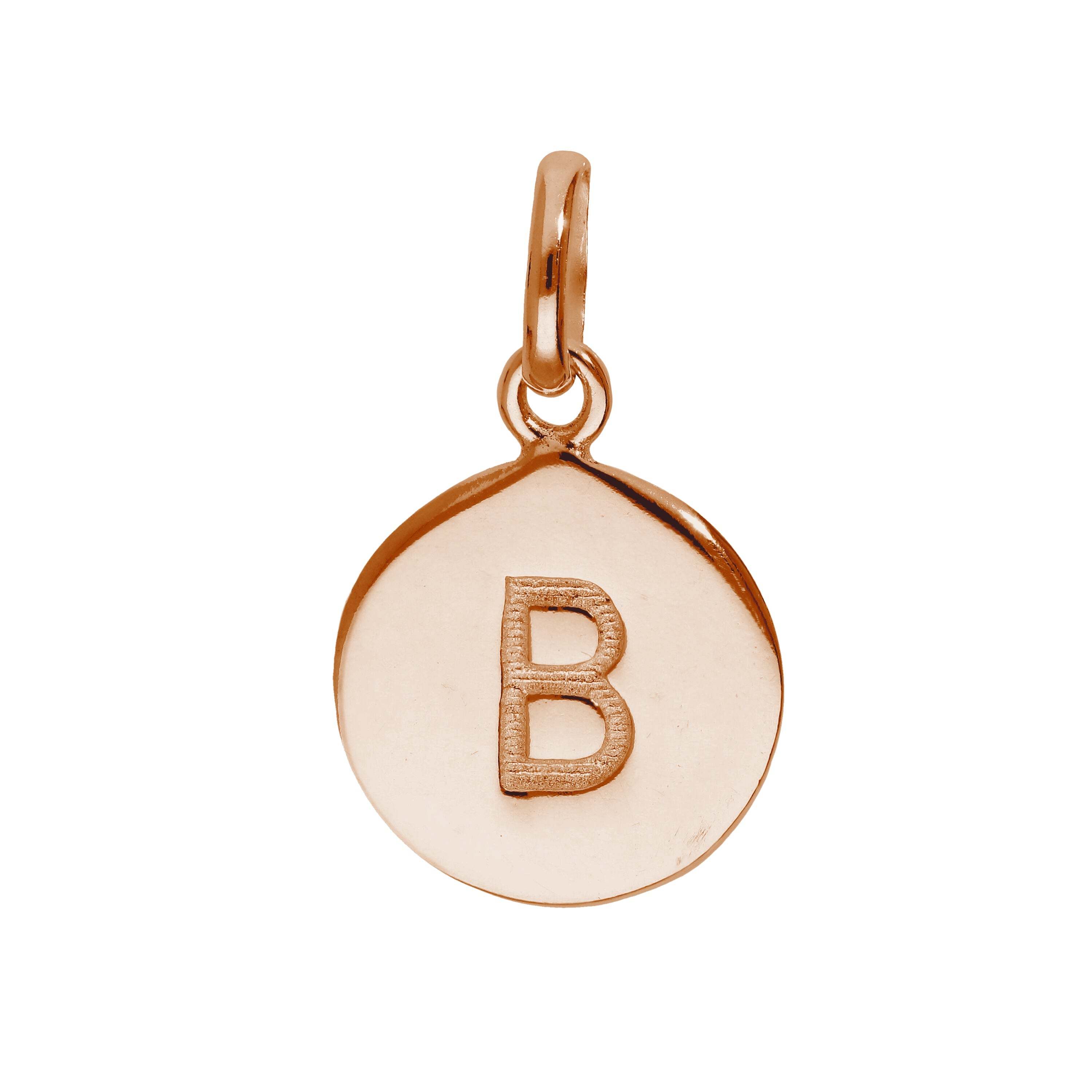 Roségold plattiertes Sterlingsilber gravierbarer Buchstabe A-Z Anhänger