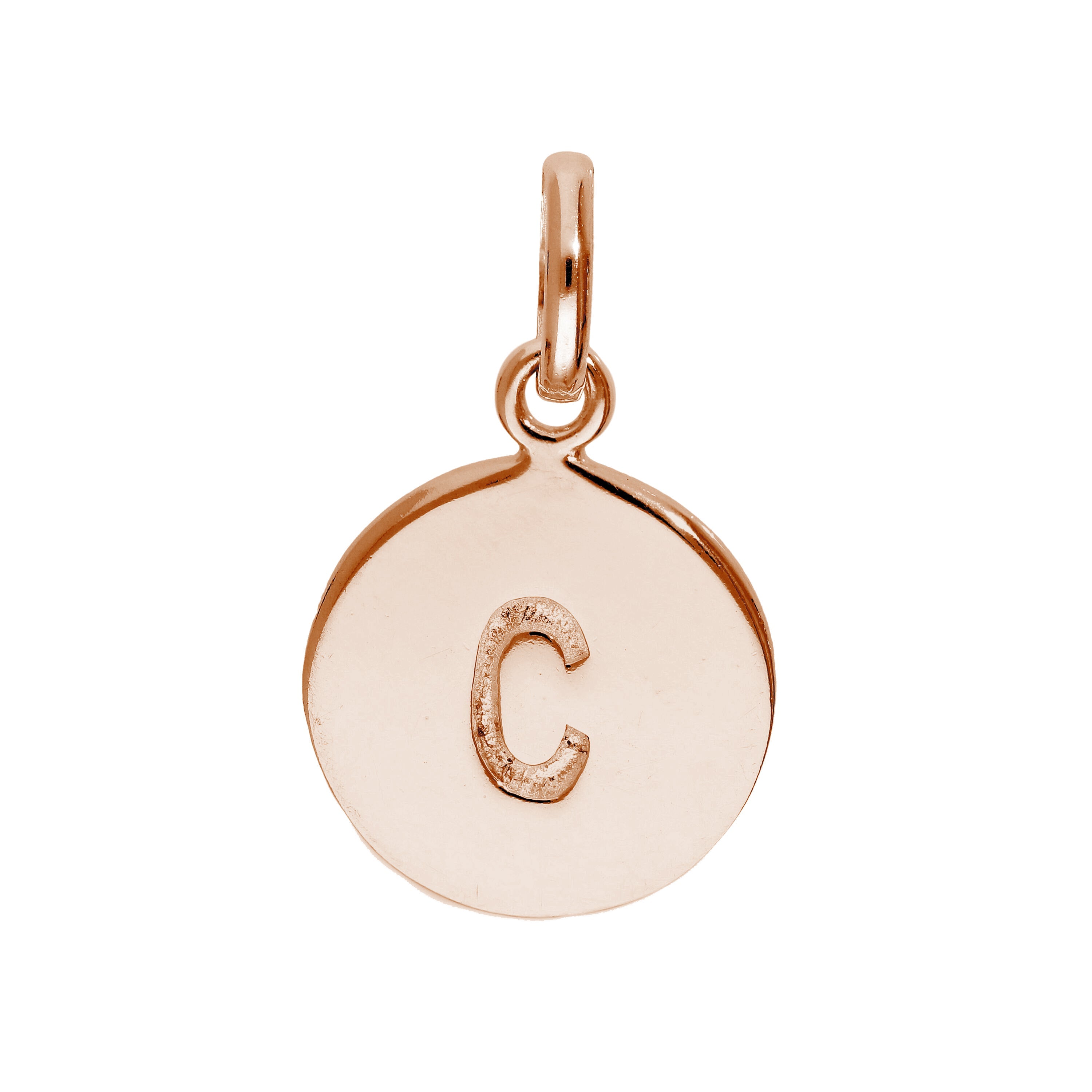 Roségold plattiertes Sterlingsilber gravierbarer Buchstabe A-Z Anhänger