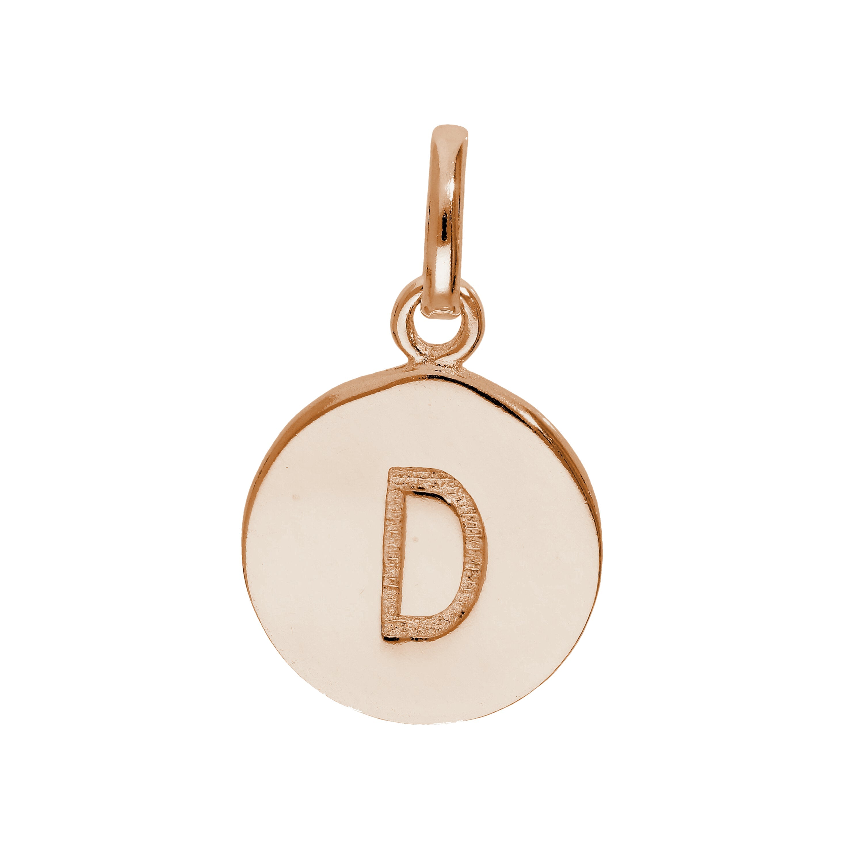 Roségold plattiertes Sterlingsilber gravierbarer Buchstabe A-Z Anhänger