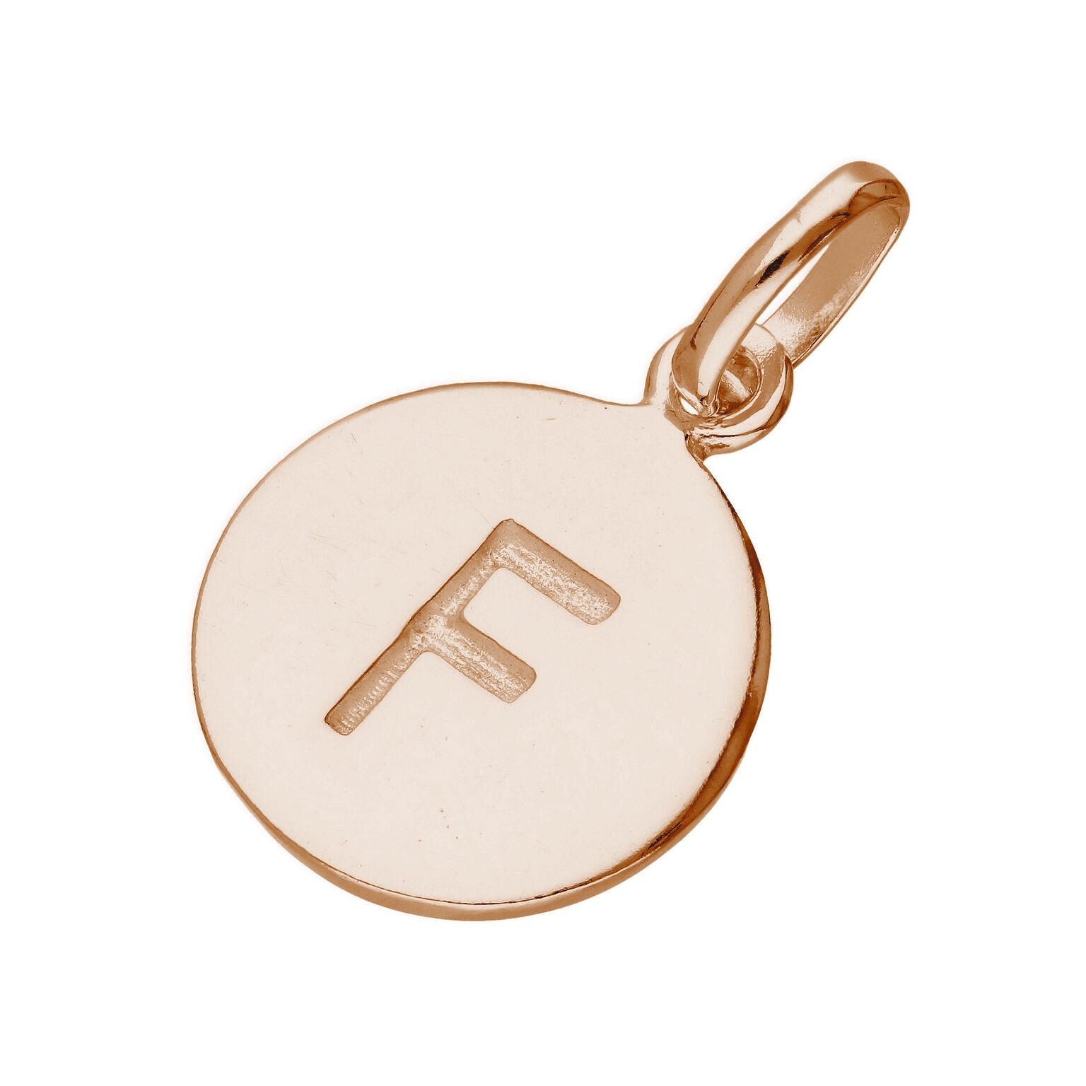 Roségold plattiertes Sterlingsilber gravierbarer Buchstabe A-Z Anhänger