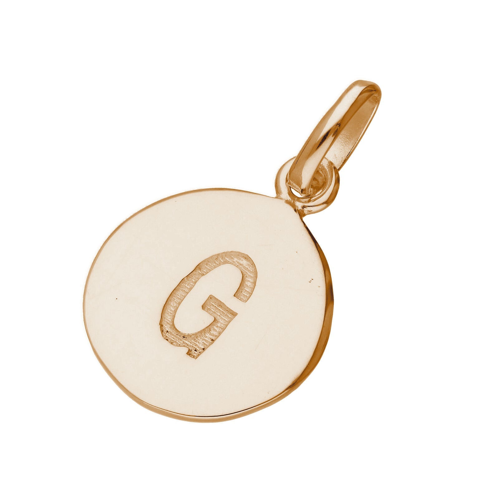 Roségold plattiertes Sterlingsilber gravierbarer Buchstabe A-Z Anhänger