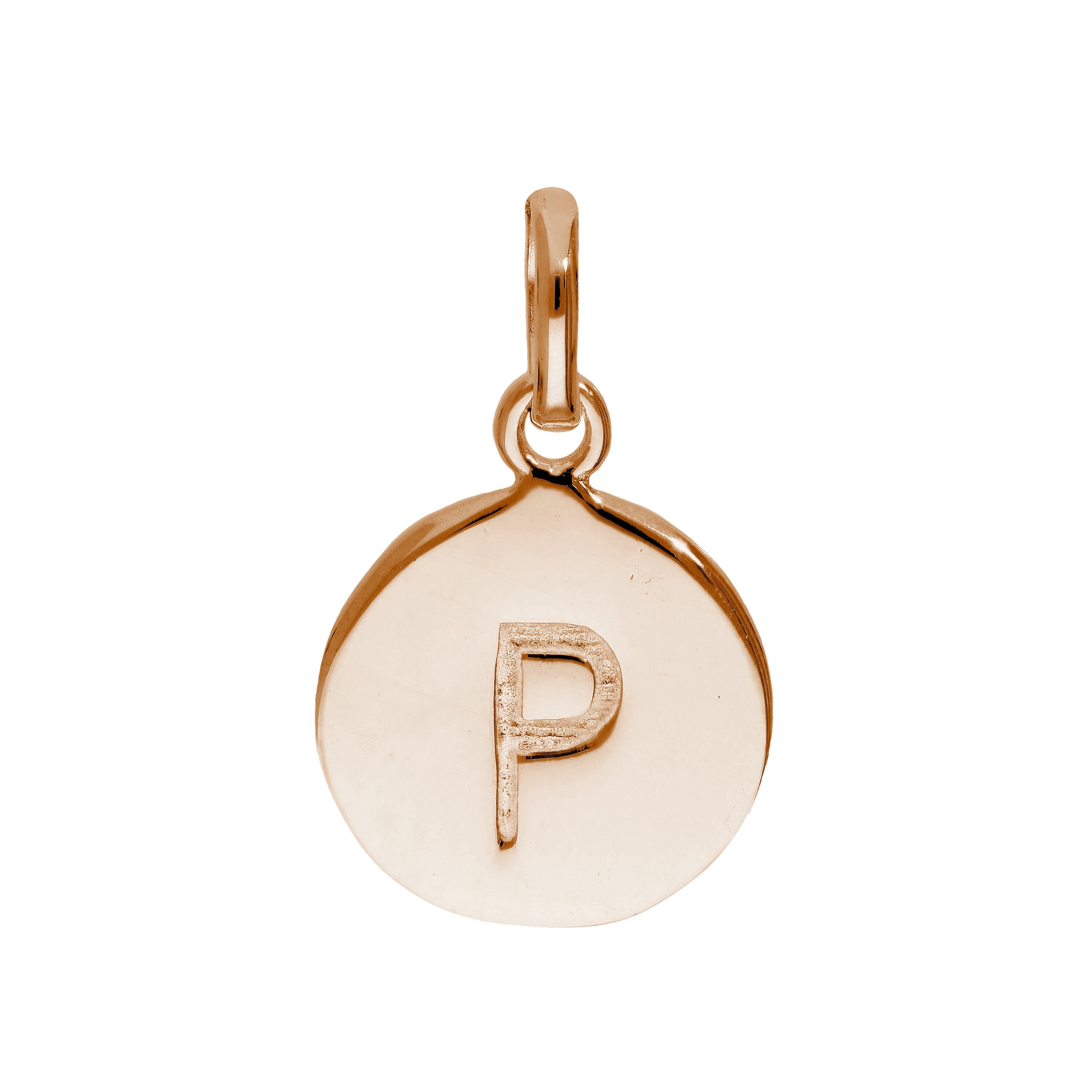 Roségold plattiertes Sterlingsilber gravierbarer Buchstabe A-Z Anhänger