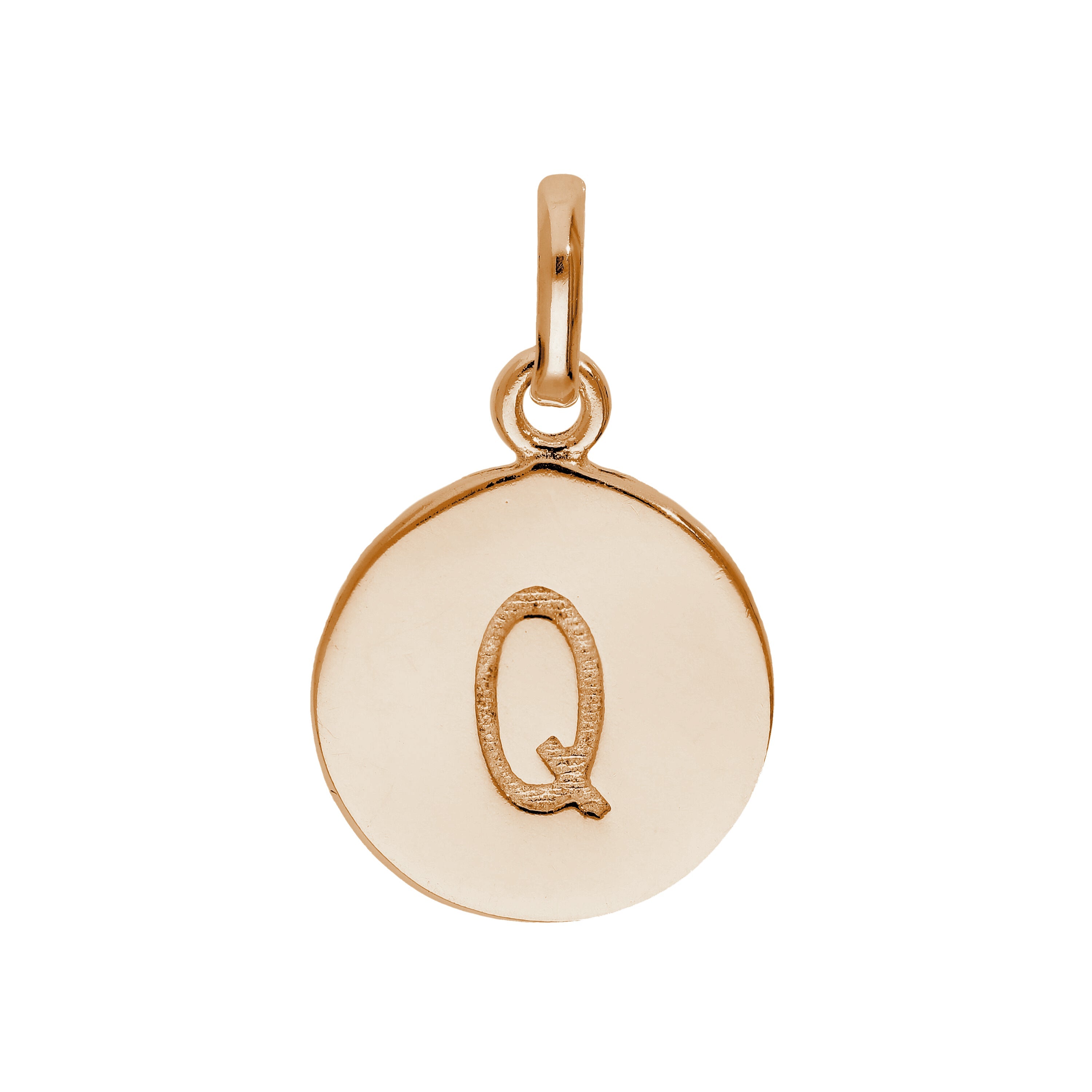 Roségold plattiertes Sterlingsilber gravierbarer Buchstabe A-Z Anhänger