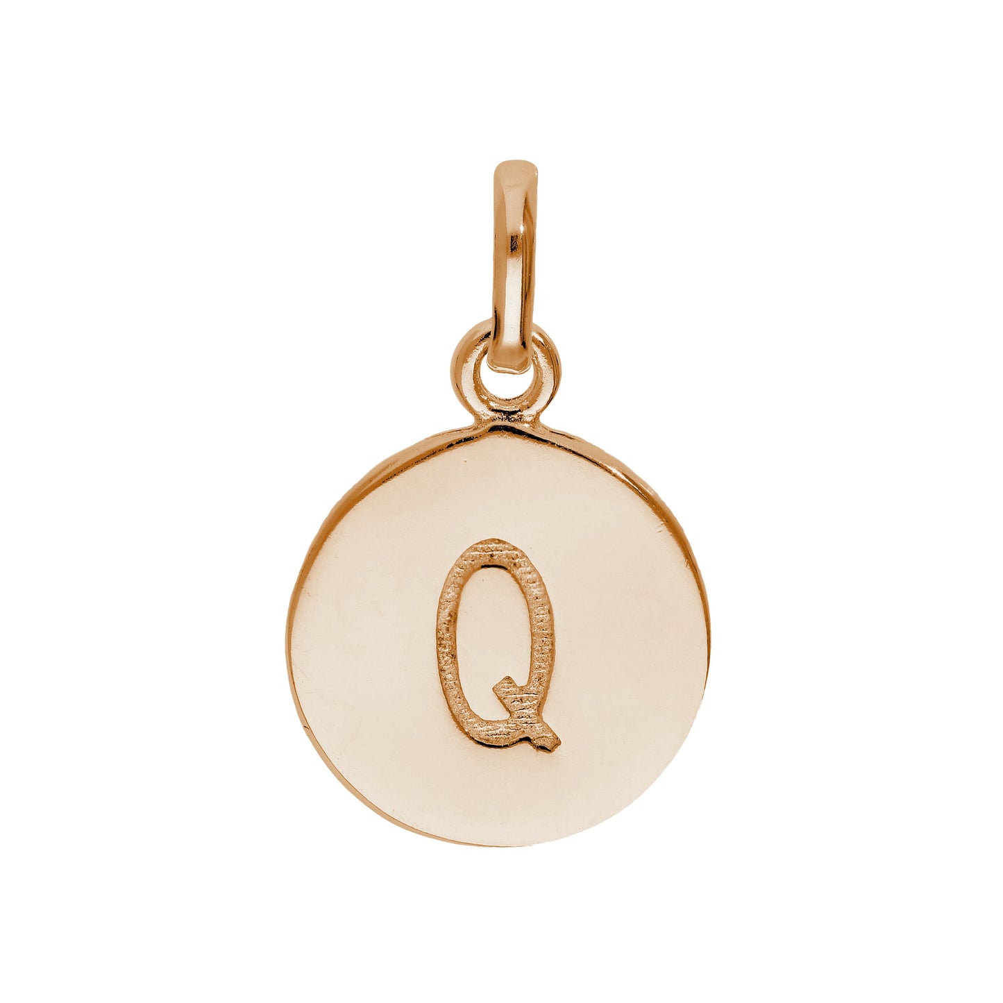 Roségold plattiertes Sterling Silber gravierbarer Buchstabe A-Z Anhänger