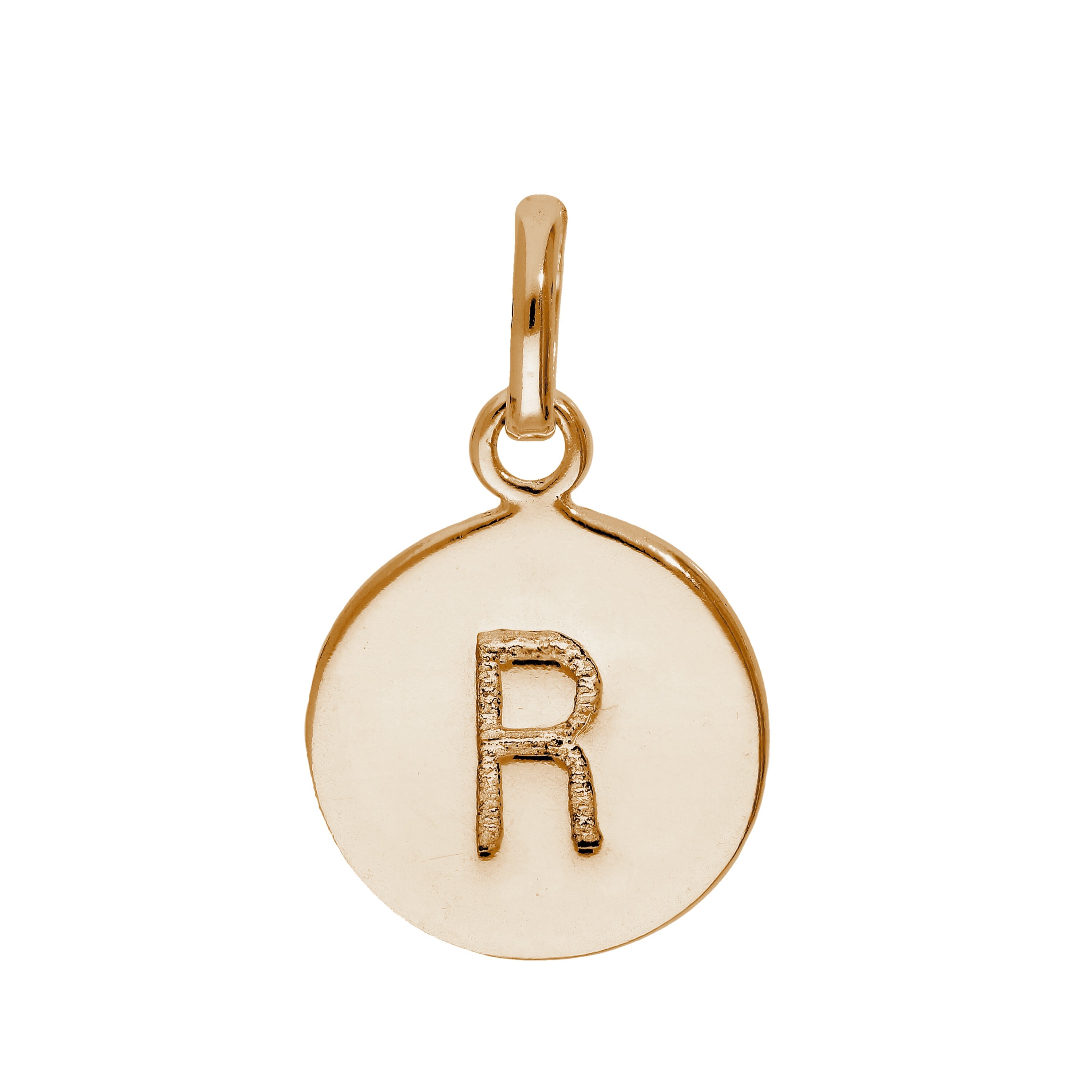 Roségold plattiertes Sterlingsilber gravierbarer Buchstabe A-Z Anhänger