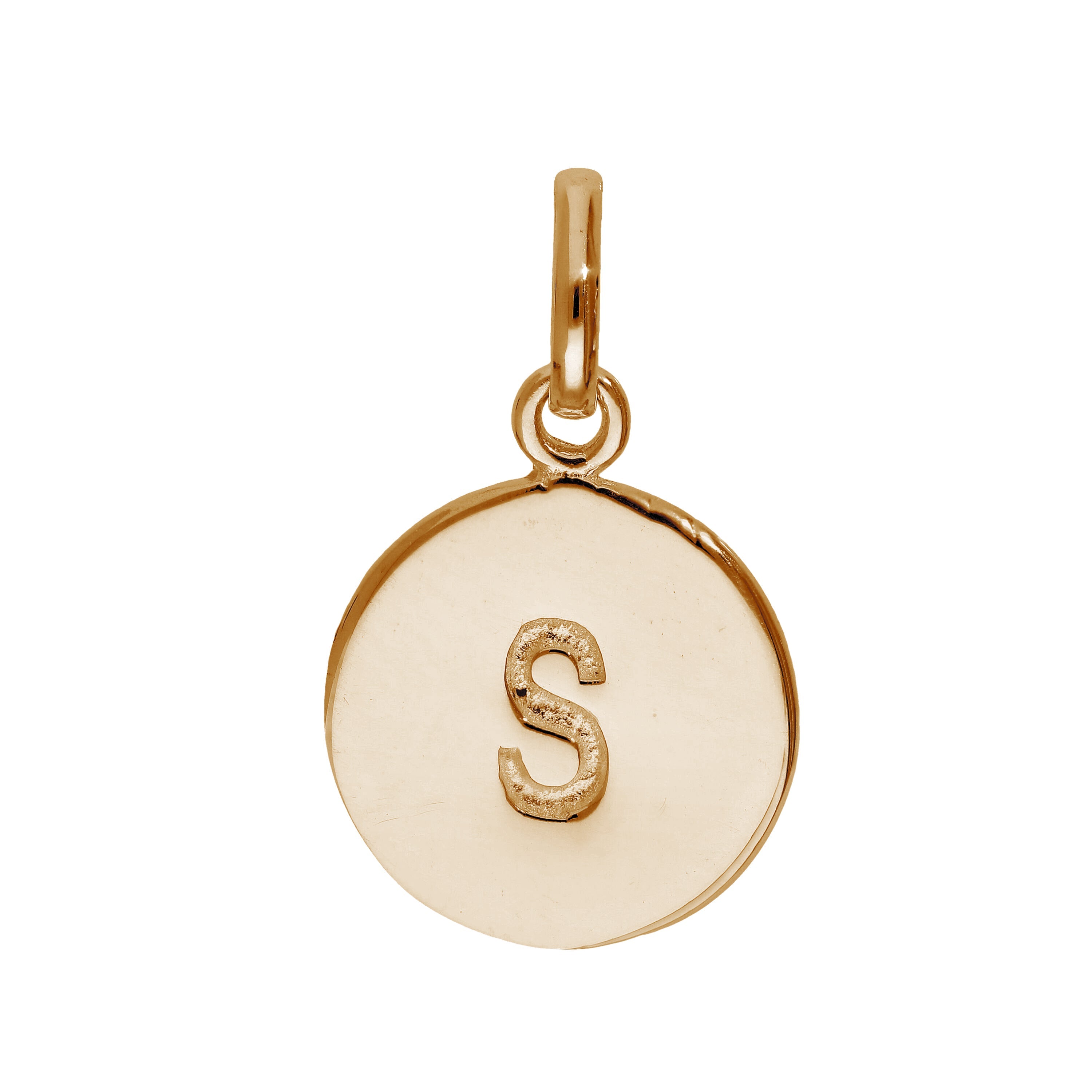 Roségold plattiertes Sterlingsilber gravierbarer Buchstabe A-Z Anhänger