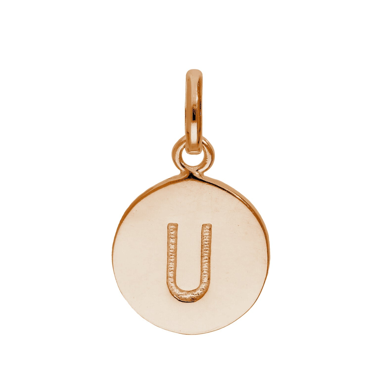 Roségold plattiertes Sterlingsilber gravierbarer Buchstabe A-Z Anhänger