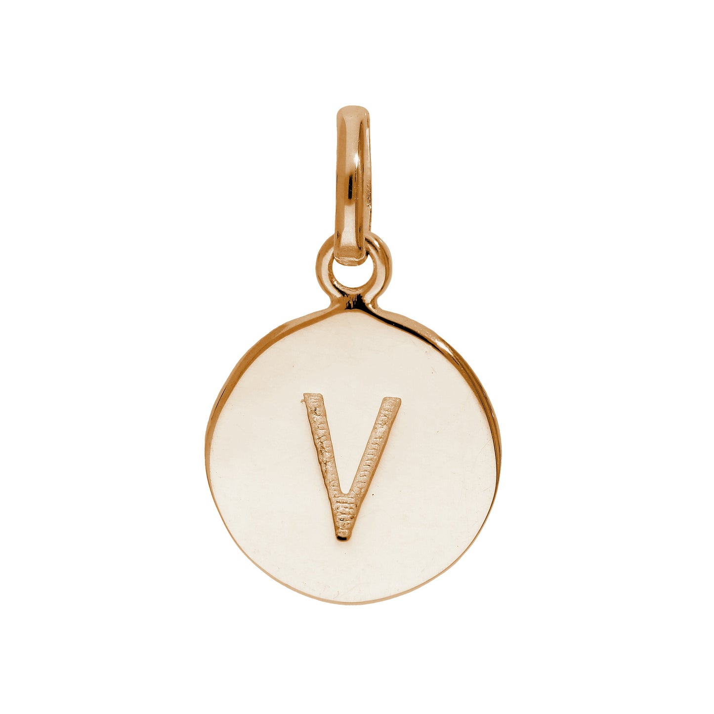 Roségold plattiertes Sterling Silber gravierbarer Buchstabe A-Z Anhänger